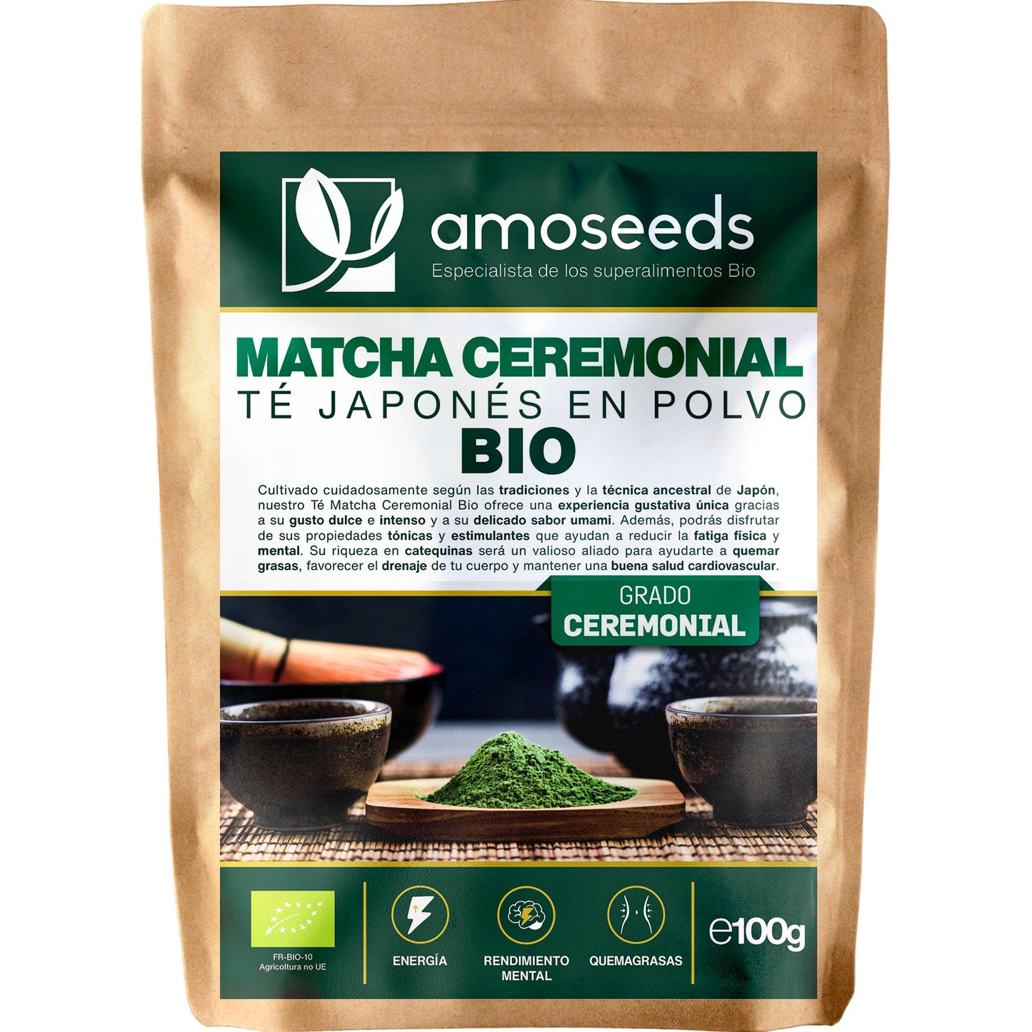 Té Matcha Ceremonial Japonés Bio 100g_0