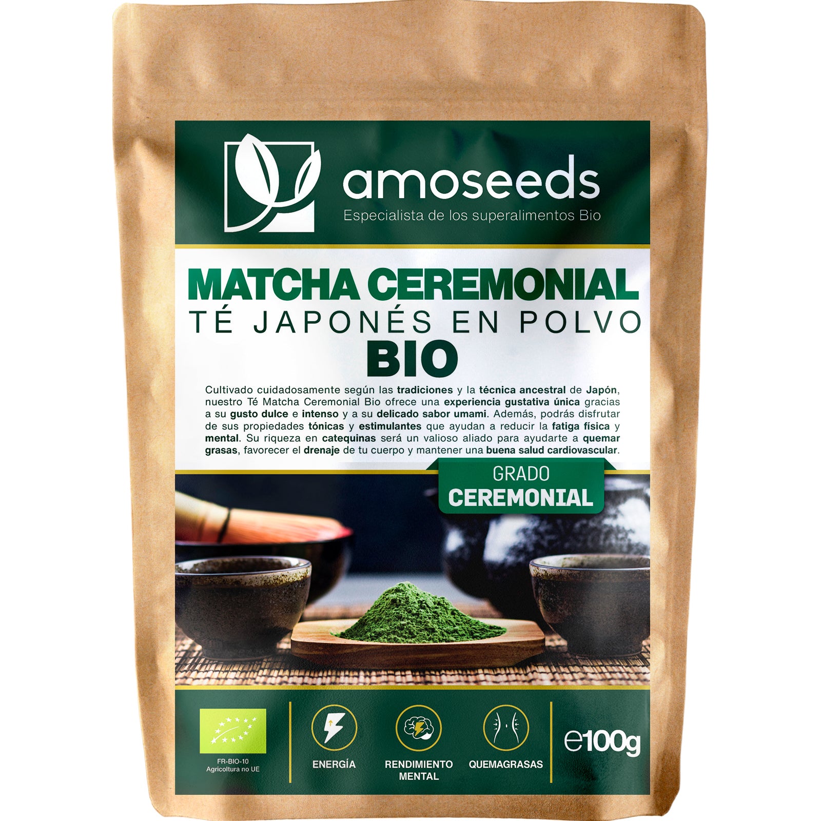 Té Matcha Ceremonial Japonés Bio 100g_0
