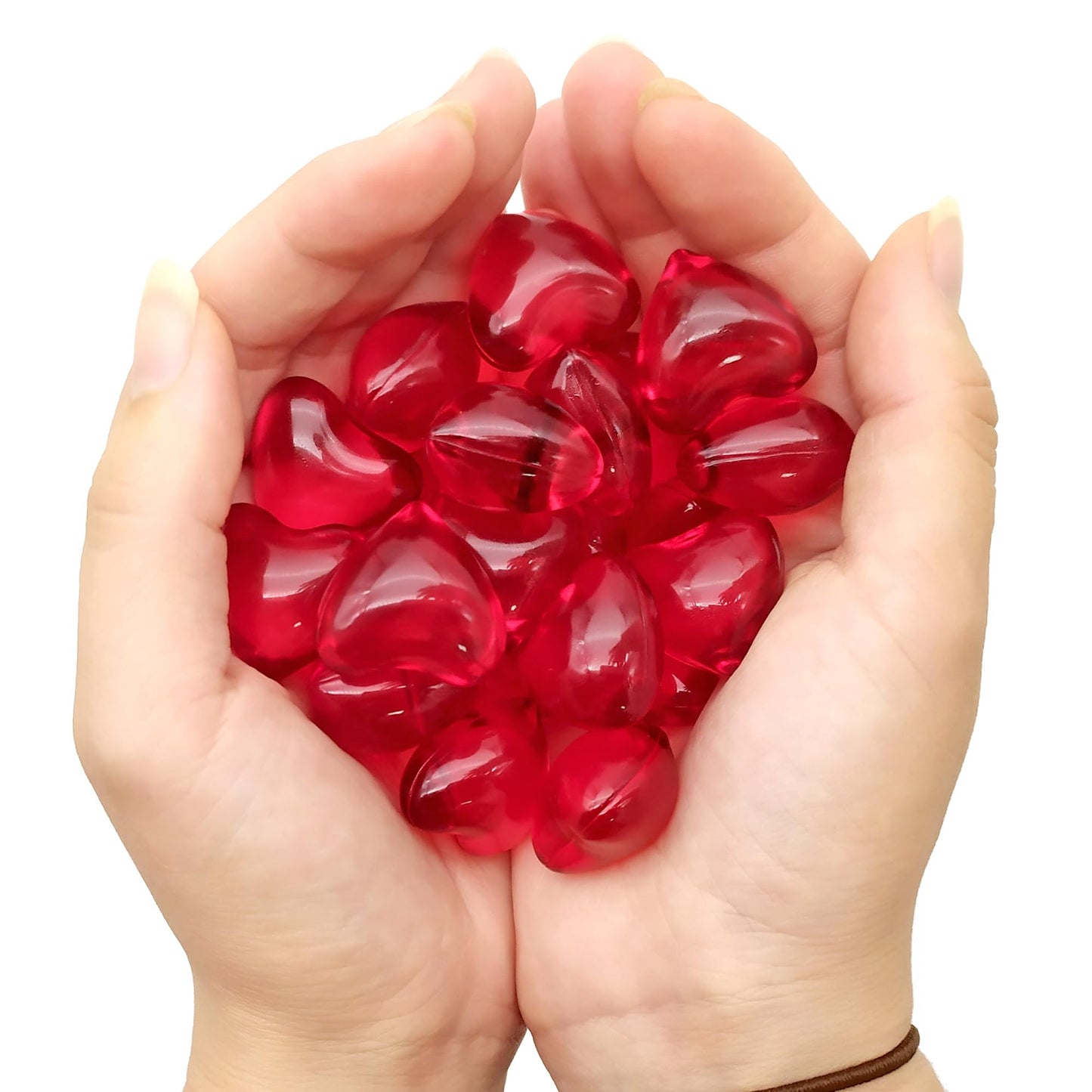 Pack 40 Perlas De Baño Aromatizada En Forma De Corazón - Con Aceite De Soja - Hidratante Y Aromática - Aroma Fresas_1