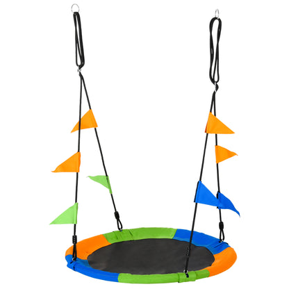 Columpio De Jardín Infantil Outsunny Multicolor Ø100x120-180 Cm_0
