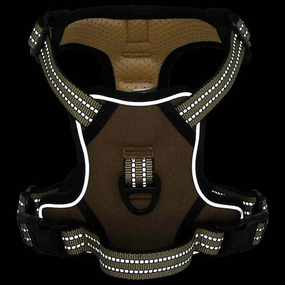 Arnés Para Perros Con Bandas Reflectantes Ajustables Marrón Xl_3