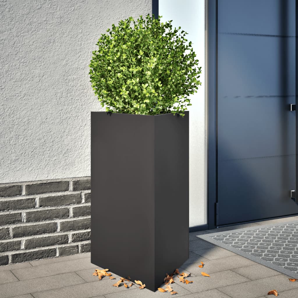 Jardinera Triangular Acero Negro 50x43x75 Cm_1