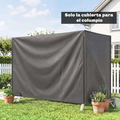 Outsunny Funda Balancín Jardín Con 2 Cremalleras 205x124x164 Cm Gris Oscuro_4