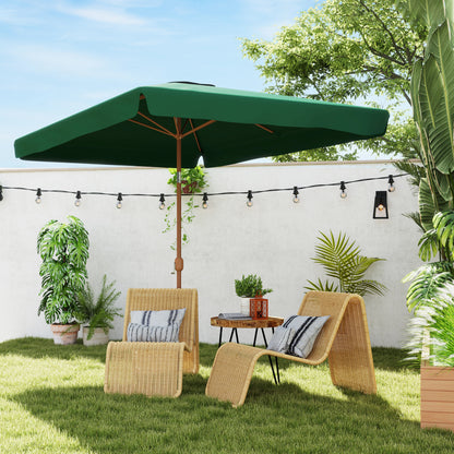 Outsunny Sombrilla De Terraza Exterior 300x200 Cm Con Ángulo Ajustable Verde_1