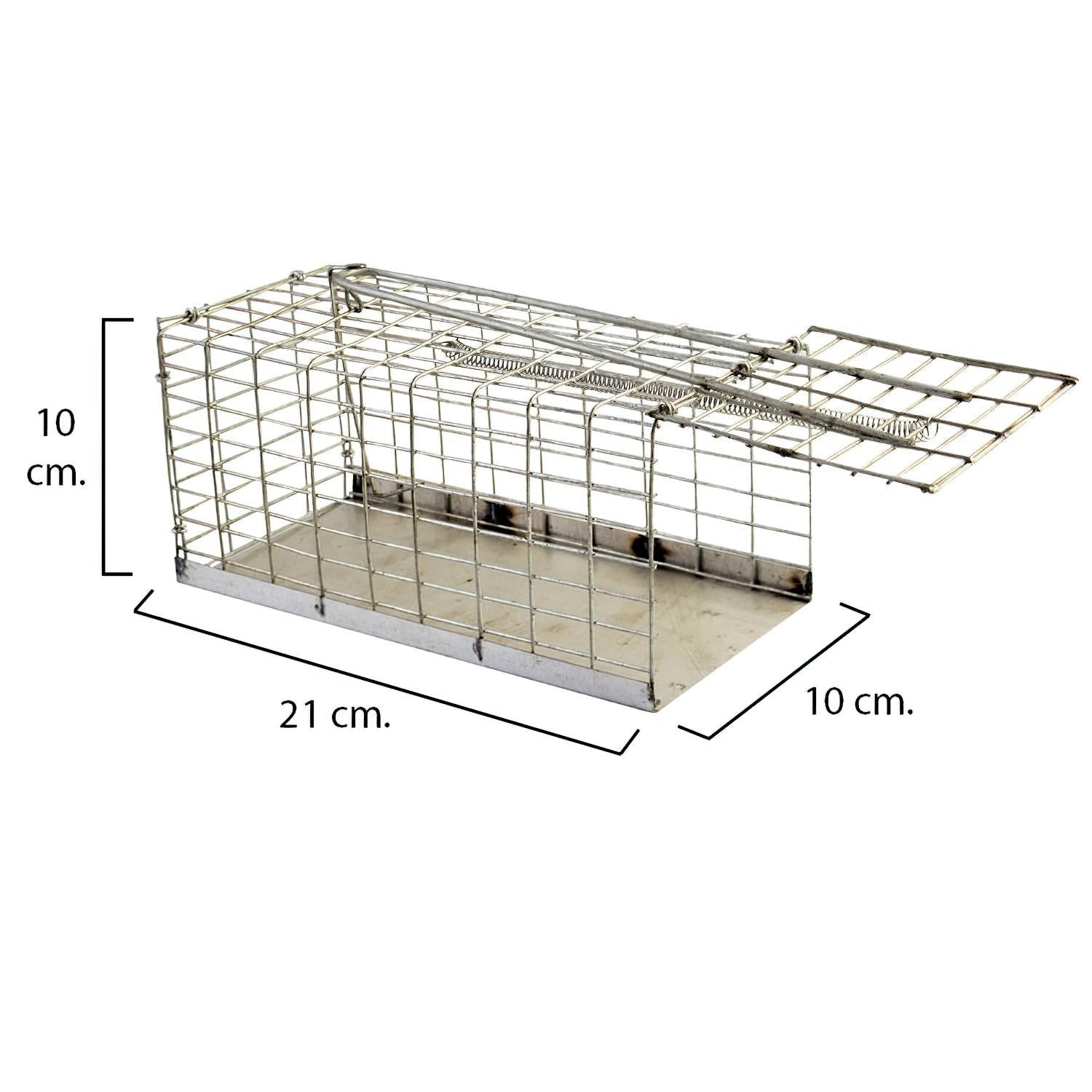 Trampa Ratas Jaula Metal Completa 21x10x10 Cm_0