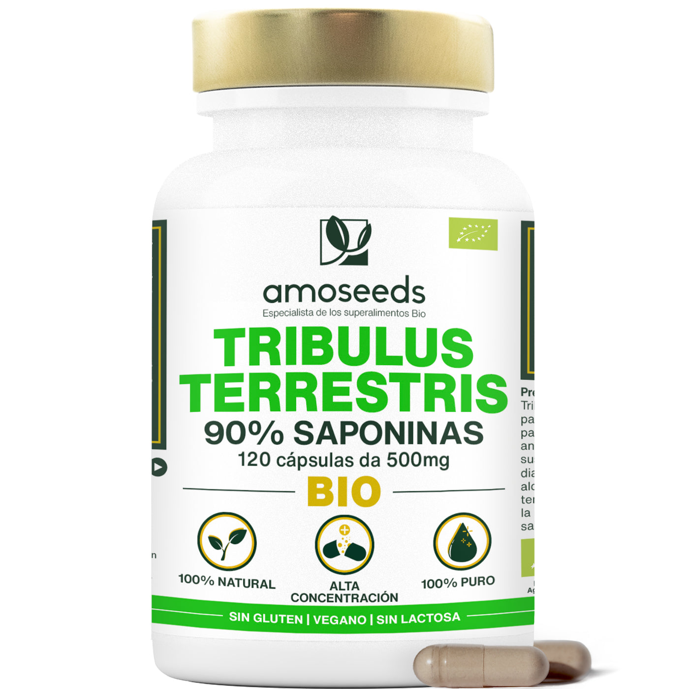 Tribulus Bio, 90% De Saponinas | 120 Cápsulas_0