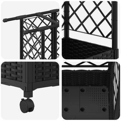 Cama Elevada Con Trellis Y Techo Negro 202,5 X 40 X 127 Cm Pp_5