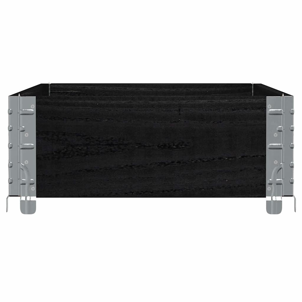 Jardinera De Madera Maciza De Pino Negro 100x50 Cm_3