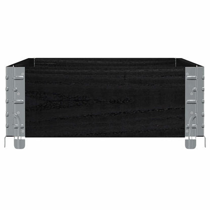 Jardinera De Madera Maciza De Pino Negro 100x50 Cm_3