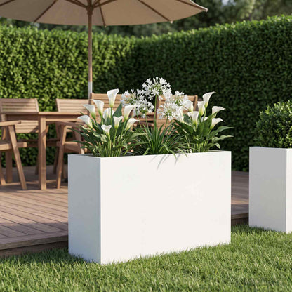 Macetero De Jardín Blanco 80 X 30 X 40 Cm_1