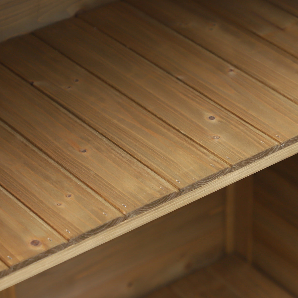 Outsunny Cobertizo Almacenamiento Madera Jardín 2 Estantes Interiores Natural_3