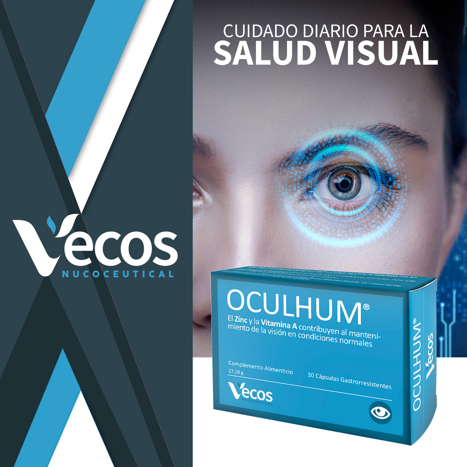 Oculhum Vecos 30 Cápsulas | Vista Y Salud Ocular | Dha, Maquibright®, Zinc Y Vitamina A_1
