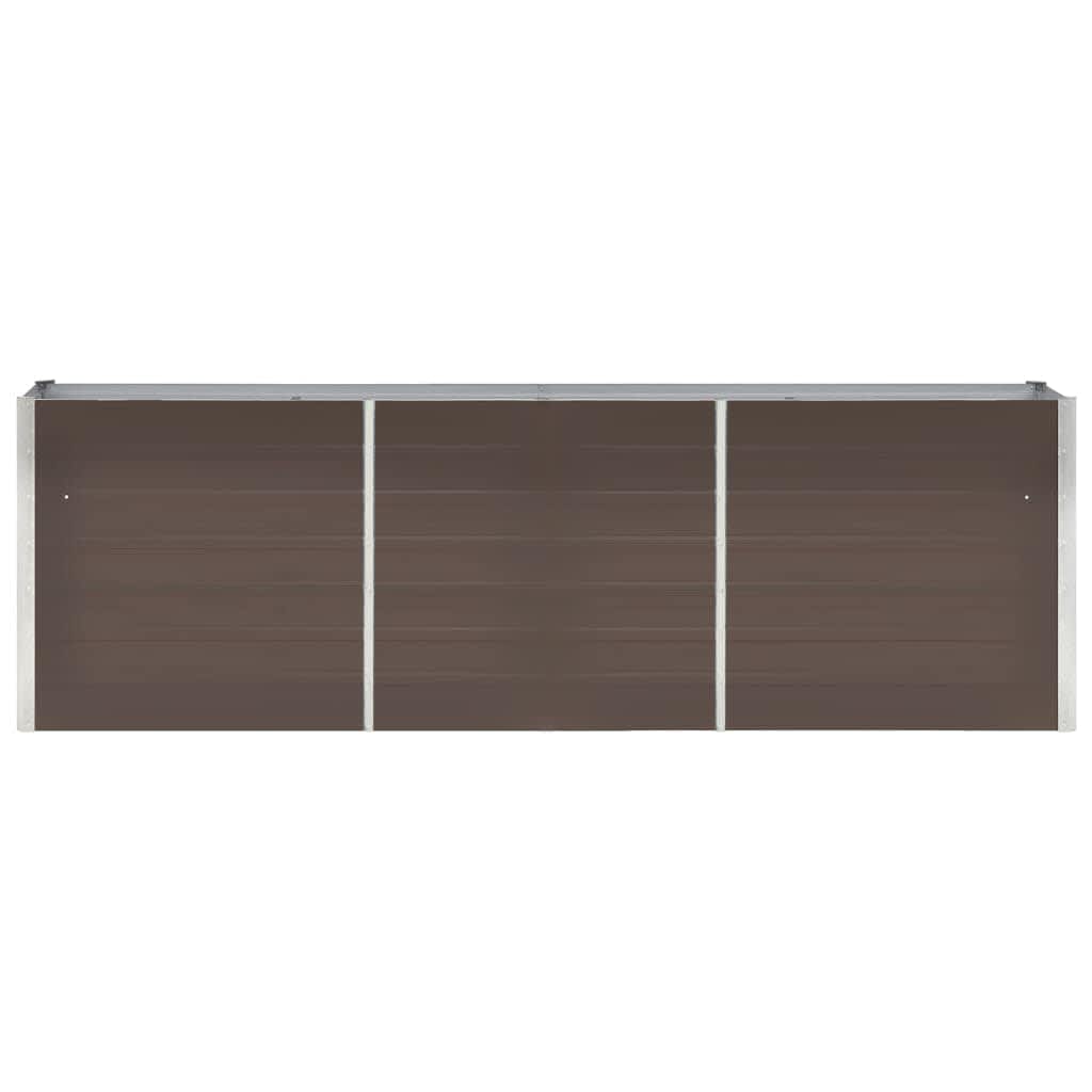 Arriate De Jardín De Acero Galvanizado Marrón 240x40x77 Cm_3