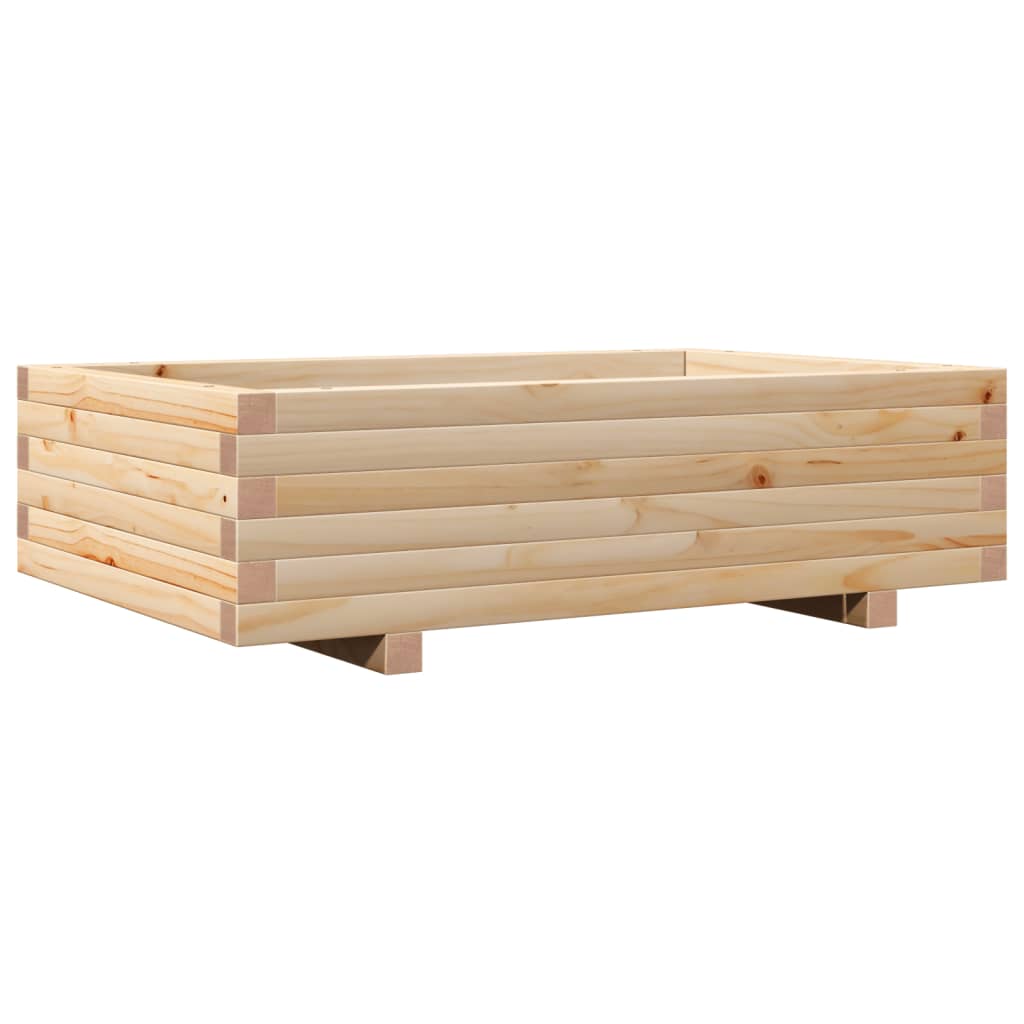 Jardinera De Madera Maciza De Pino 90x60x26,5 Cm_0
