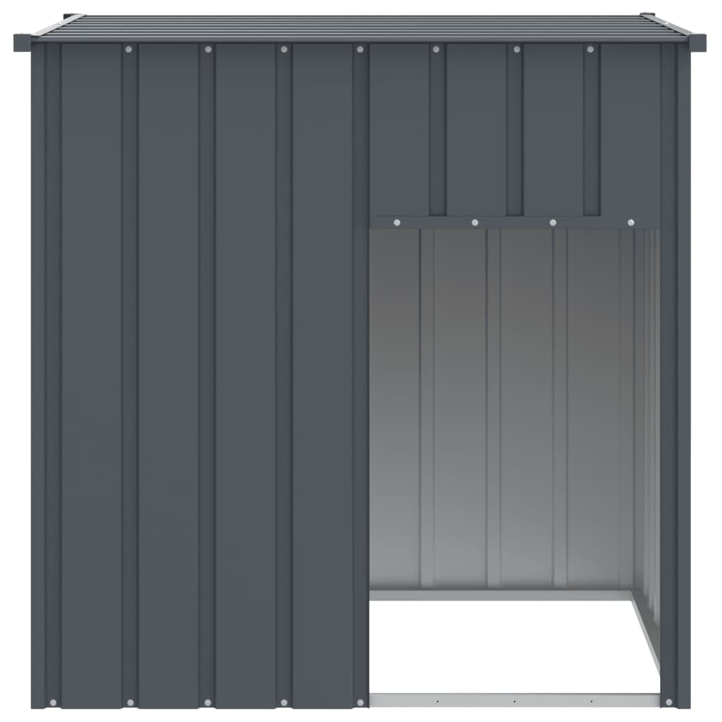 Caseta Para Perro Con Techo De Acero Galvanizado Antracita 110x103x109 Cm_2