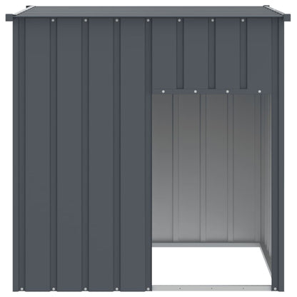 Caseta Para Perro Con Techo De Acero Galvanizado Antracita 110x103x109 Cm_2