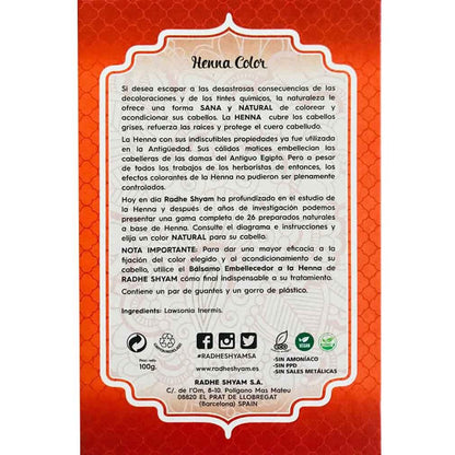Henna polvo cobre, Radhe Shyam, 100 g