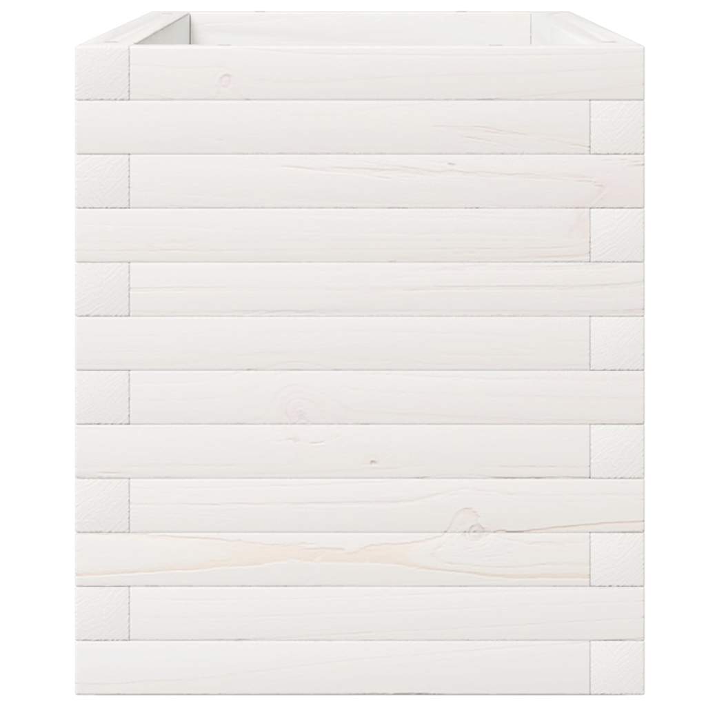 Jardinera Madera Maciza De Pino Blanco 110x40x49,5 Cm_5