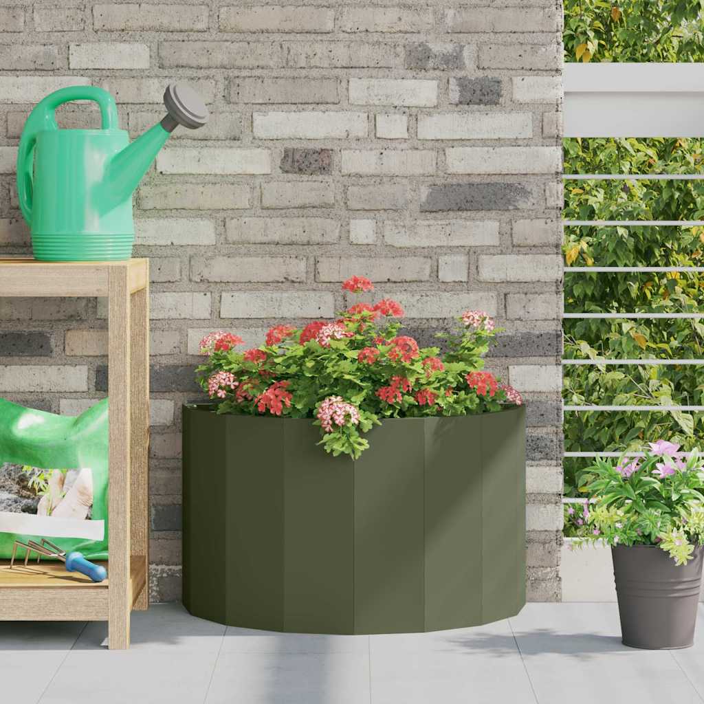 Jardinera Verde Oliva 60 X 30 X 35 Cm Acero_1