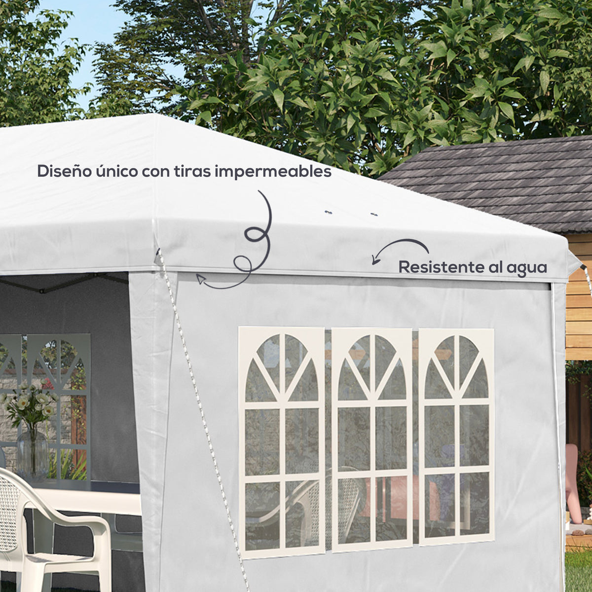 Outsunny Carpa Plegable 6x3 M Con 4 Laterales Desmontables 4 Ventanas_5