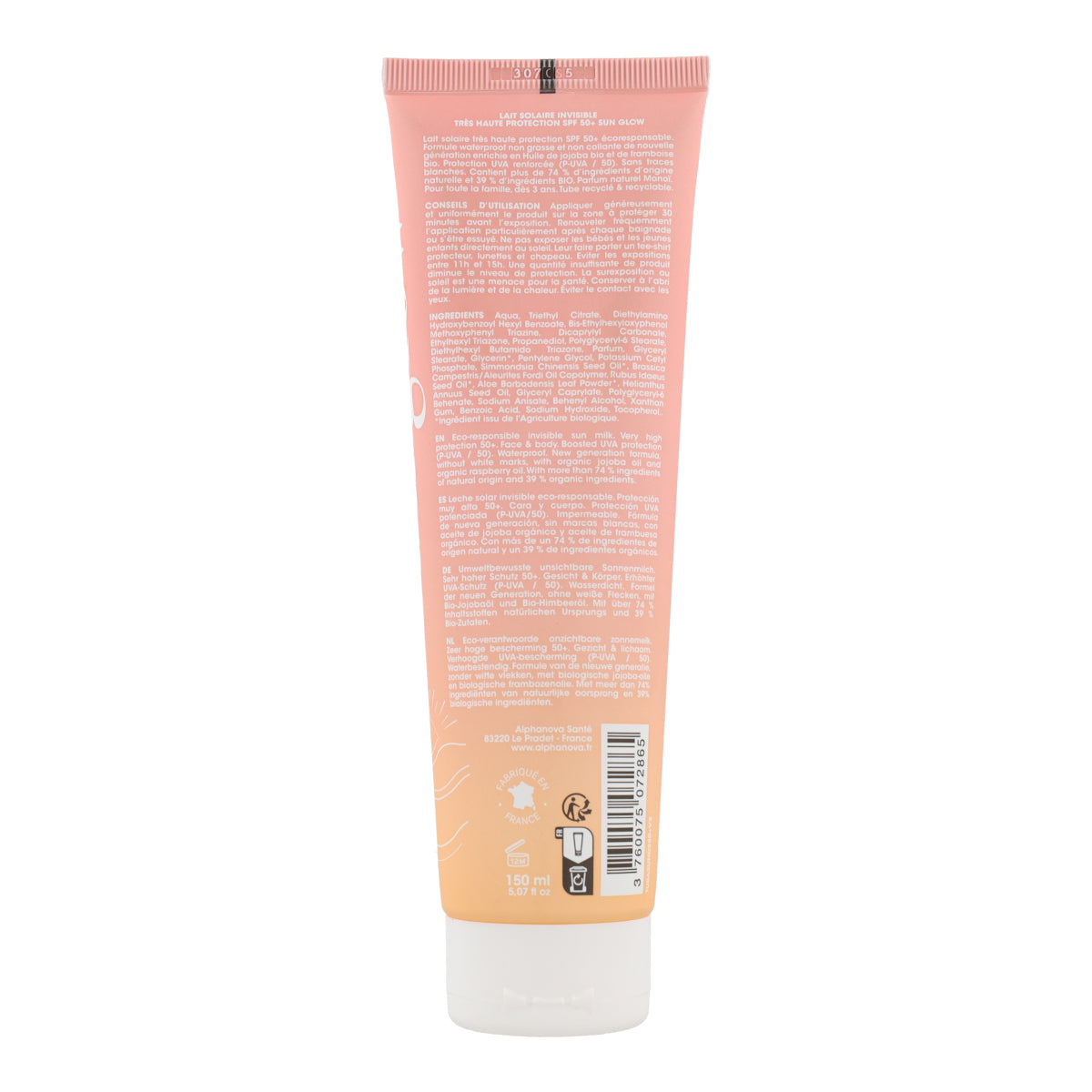 Leche solar invisible FPS50+daily Alphanova 150ml