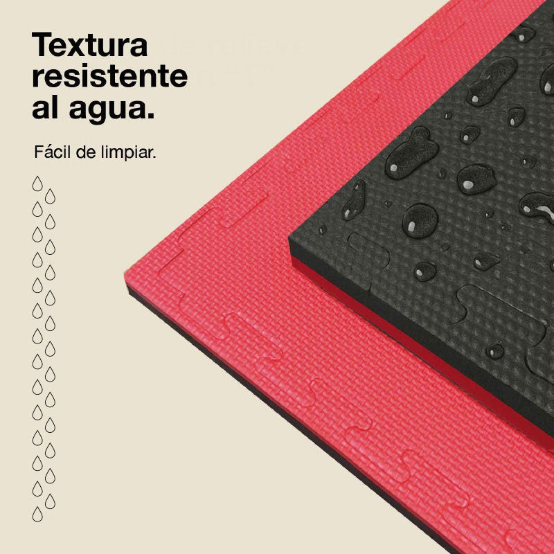 Jowy Tatami Puzzle 2,5cm 100x100cm, Pack 4 Unidades – Superficie T Azul/rojo_4