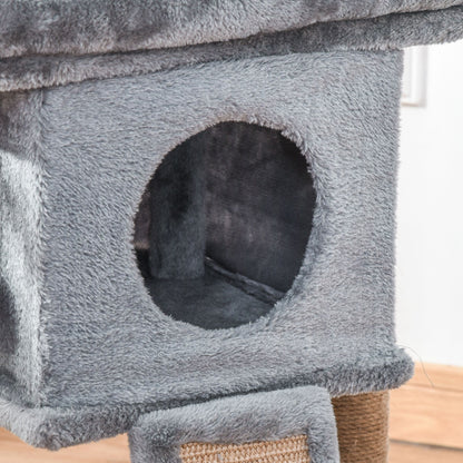 Pawhut Árbol Rascador Para Gatos Pequeños De 57 Cm Con Poste De Yute Rascador_4