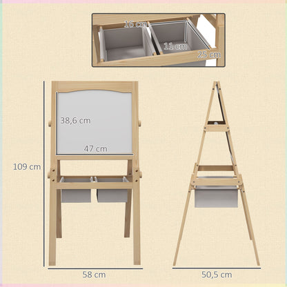 Aiyaplay Caballete Para Niños 3 En 1 Con Rollo De Papel 58x50,5x109 Cm Natural_2