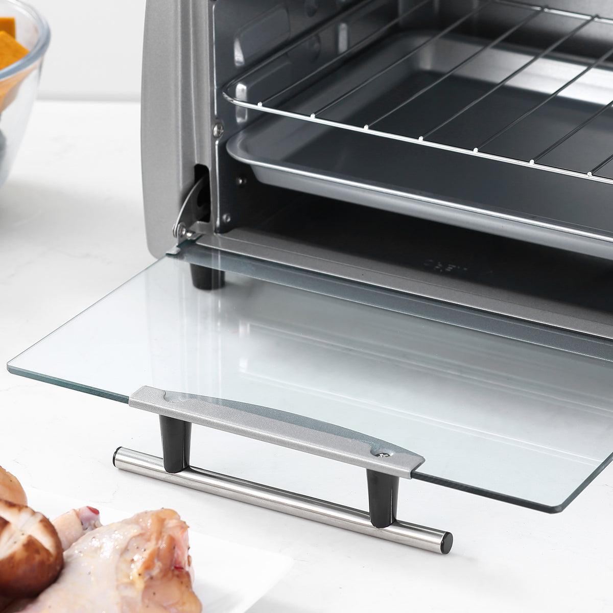 Homcom Horno Eléctrico Sobremesa 10 L 750w Temperatura 230 ℃ 36,5x26x22 Cm Plata_4