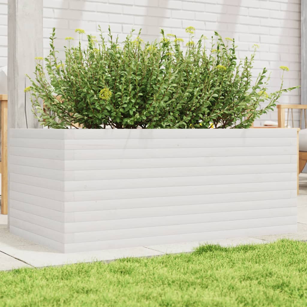 Jardinera De Madera Maciza De Pino Blanco 110x60x46 Cm_1