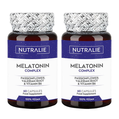 Pack 2x Nutralie Melatonina con Pasiflora + Raíz Valeriana + B6 60 cápsulas