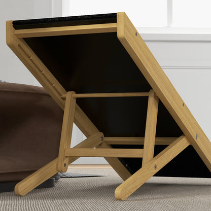 Pawhut Rampa Para Perros Plegable Con Altura Ajustable 83,5x35x47,5 Cm Natural_3