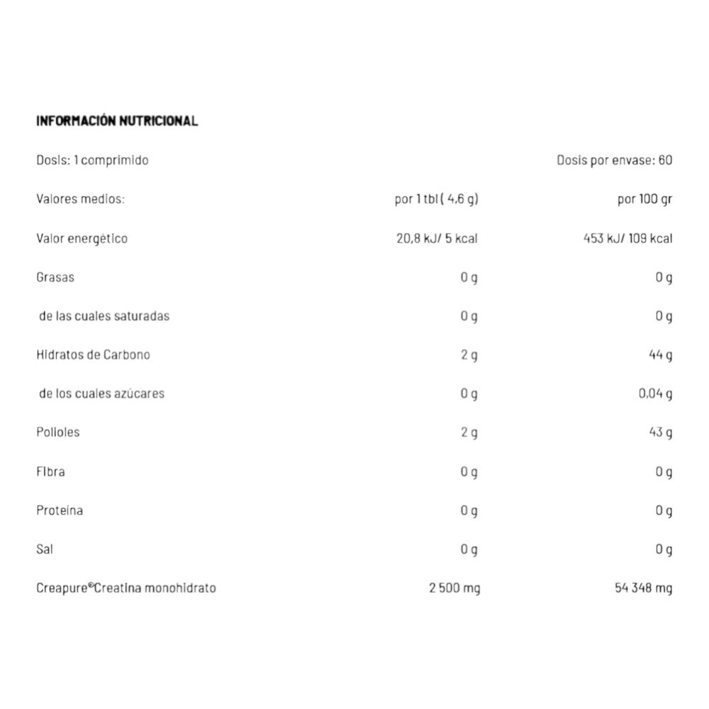 Creatina Creapure Black Line Masticable 60 Tab_1