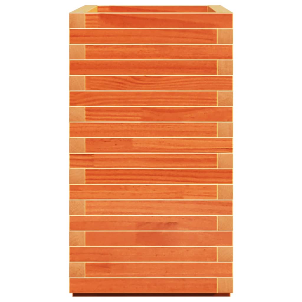 Jardinera Madera Maciza De Pino Marrón Cera 70x40x72 Cm_5