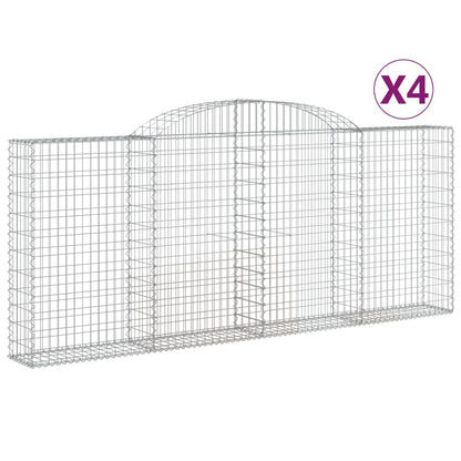 Cestas De Gaviones 4 Uds Forma De Arco Hierro 300x30x120/140 Cm_0