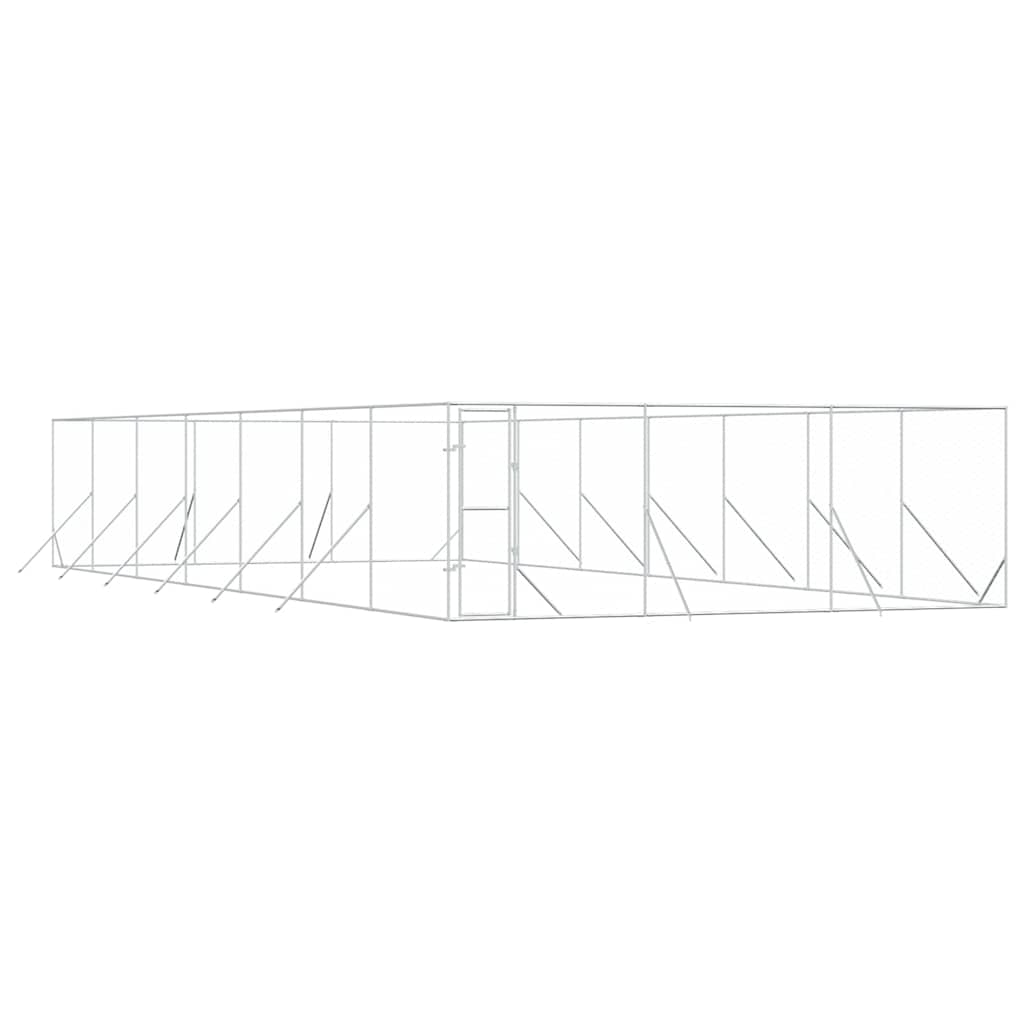 Perrera De Exterior Acero Galvanizado Plateado 6x14x2 M_0
