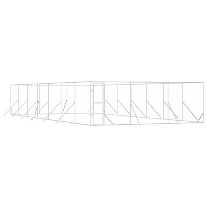 Perrera De Exterior Acero Galvanizado Plateado 6x14x2 M_0