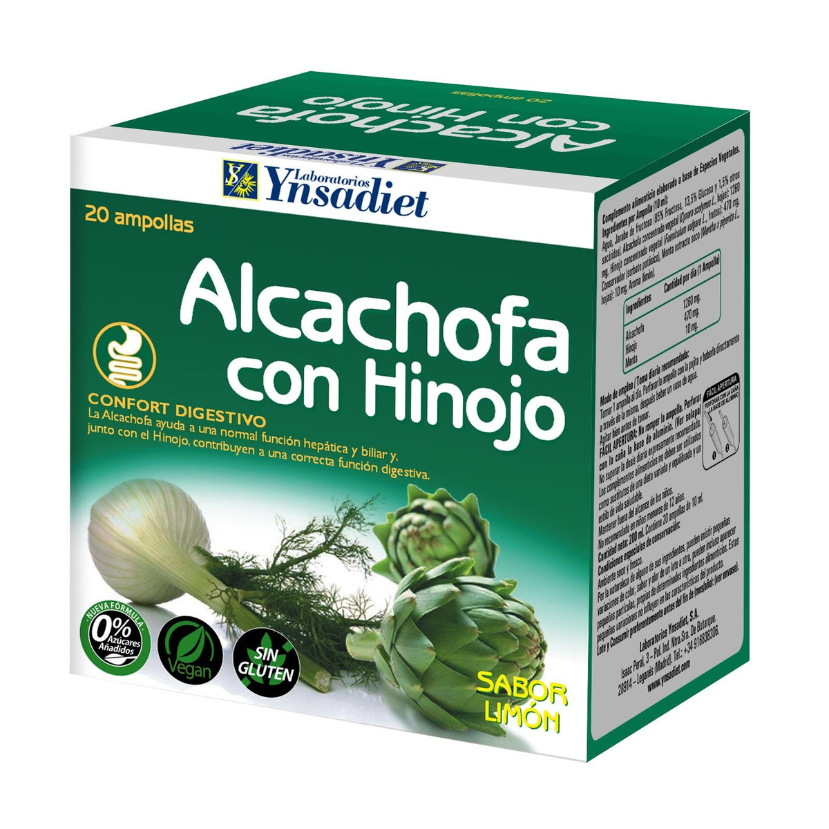 Alcachofa con hinojo Ynsadiet 20 ampollas