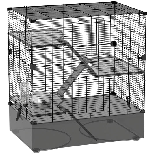 Jaula Para Animales Pawhut Acero, Pet Negro 73x47x80 Cm D51-490v00bk_0