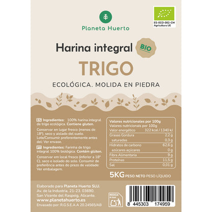 Harina Integral de Trigo Eco Planeta Huerto 5 Kg