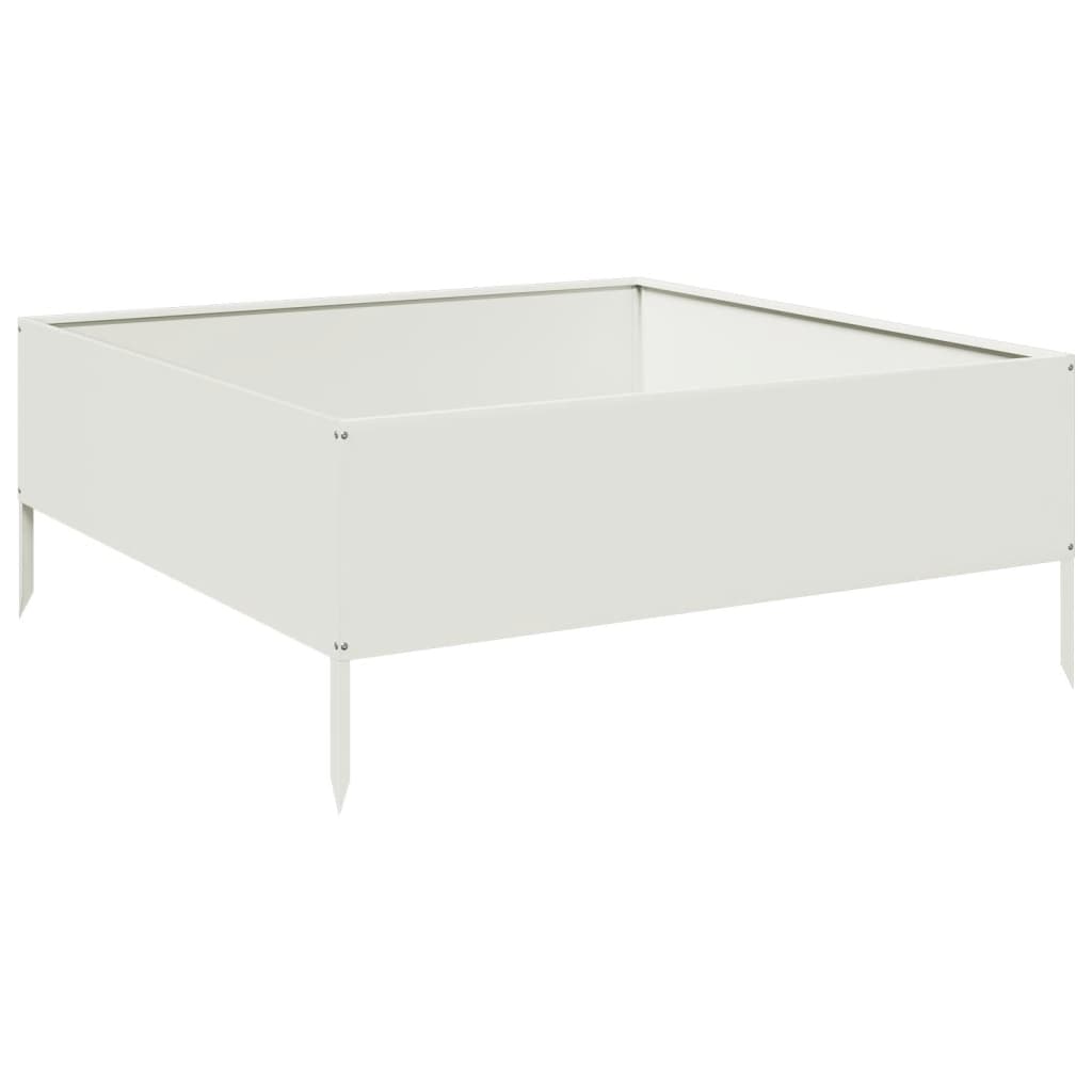 Arriate De Acero Blanco 100x100x41 Cm_5