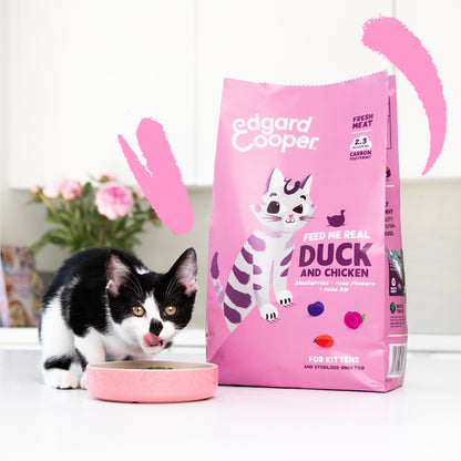 Pienso para gatos Kitten Pato y Pollo frescos Edgard &amp; Cooper 2 Kg