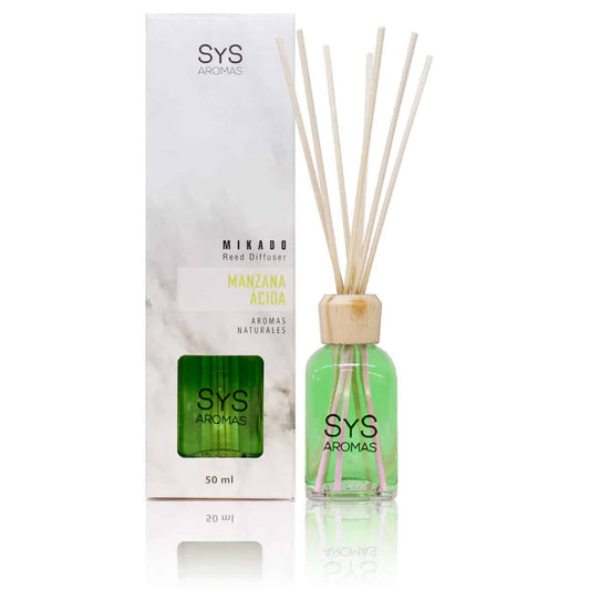 Ambientador Mikado Manzana Ácida Mármol SYS Aromas 50 ml | Aroma Afrutado y Ácido | Refrescante_0