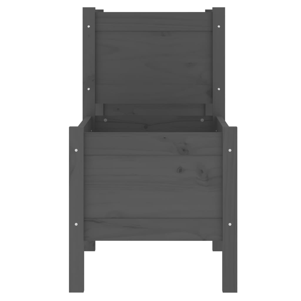 Jardinera De Madera Maciza De Pino Gris 245,5x44x75 Cm_4