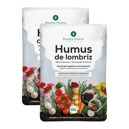 Pack 2x Humus de Lombriz 100% Natural Planeta Huerto 10 L