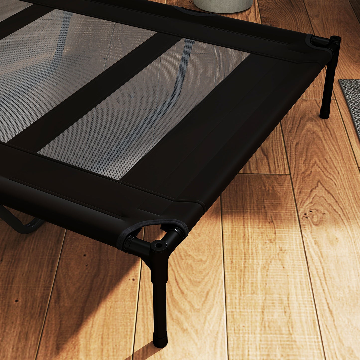 Pawhut Cama Elevada Para Perros Grandes Con Bolsa De Tela Oxford Negro_3