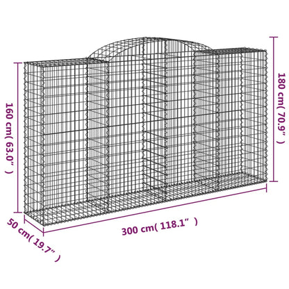 Cestas Gaviones 2 Uds Forma De Arco Hierro 300x50x160/180 Cm_5