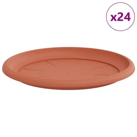 Bandeja Redonda Para Flores 24 Pcs Rojo Ladrillo Ø 27 X 2,5 Cm_0