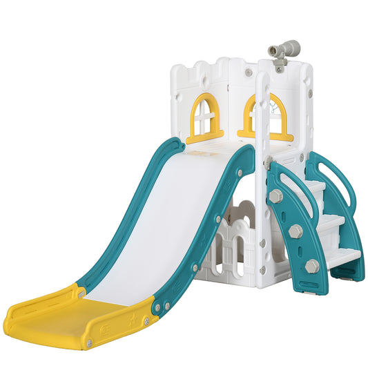 Tobogán Infantil Aiyaplay Hdpe, Pp Amarillo Y Verde 70x177x92 Cm_0