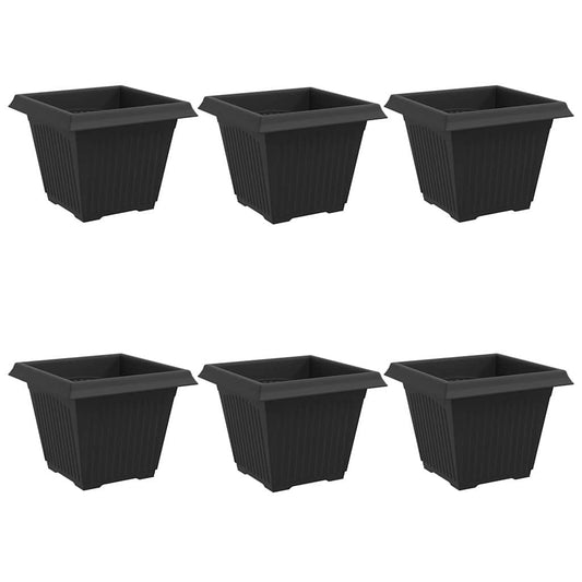 Maceta Cuadrada Para Flores 6 Pcs Negro 38 X 38 X 30 Cm_0